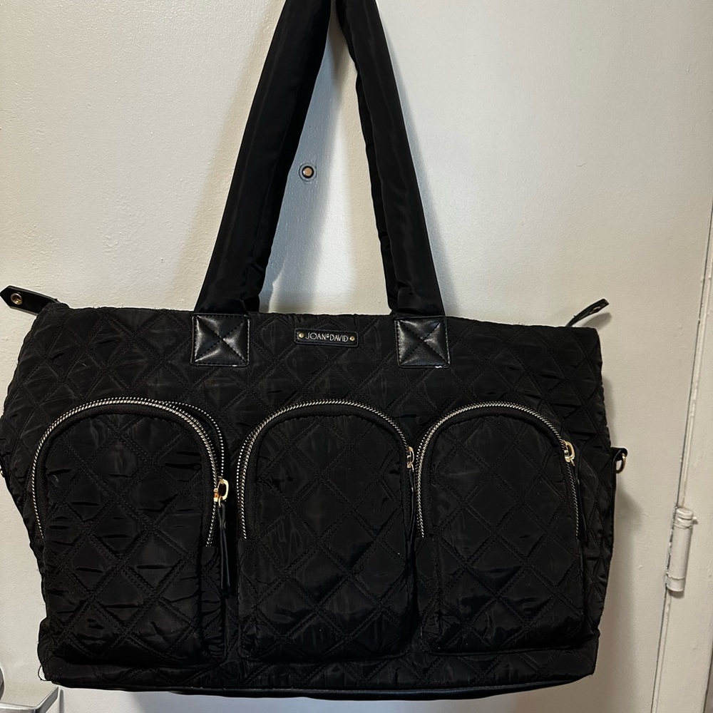 Joan & David Black Quilted Travel Bag